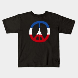 Paris Peace Pray for Paris France French Flag Eiffel Tower Kids T-Shirt